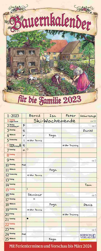 Bauernkalender für die Familie