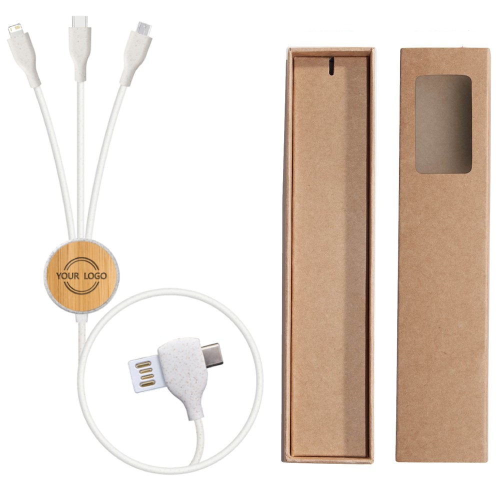 3 in1 Ladekabel "ECO Cable Bamboo"